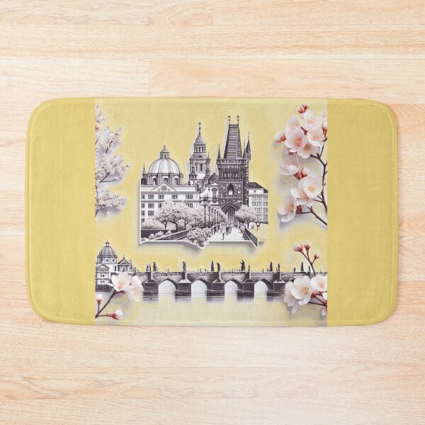 Item preview, Charles Bridge in Spring – A 3D Minimalist Sketch,  designed and sold by PaintMeWorld.