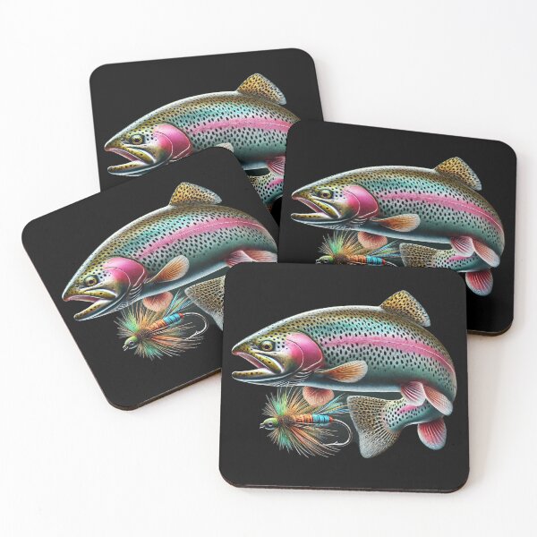 Item preview, Vibrant Rainbow Trout and Fly Hook designed and sold by Wiredart.