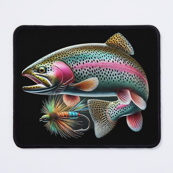 Item preview, Vibrant Rainbow Trout and Fly Hook designed and sold by Wiredart.