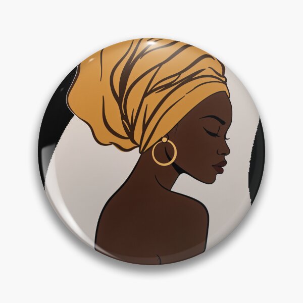 Item preview, Nigerian Gele Minimalist Afrocentric Portrait – Woman with Traditional Headwrap in Earthy Tones designed and sold by Collision19.