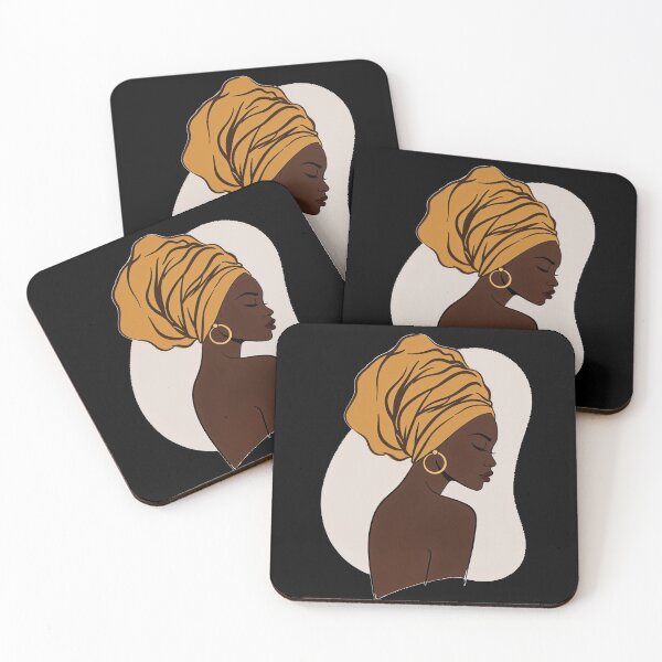 Item preview, Nigerian Gele Minimalist Afrocentric Portrait – Woman with Traditional Headwrap in Earthy Tones designed and sold by Collision19.