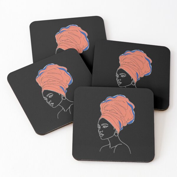 Item preview, Nigerian Gele Minimalist Afrocentric Portrait – Woman with Traditional Headwrap in Earthy Tones designed and sold by Collision19.