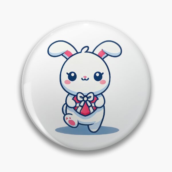 Item preview, Cute Bunny with Gift – Adorable Kawaii Rabbit Illustration designed and sold by HanaPrints.
