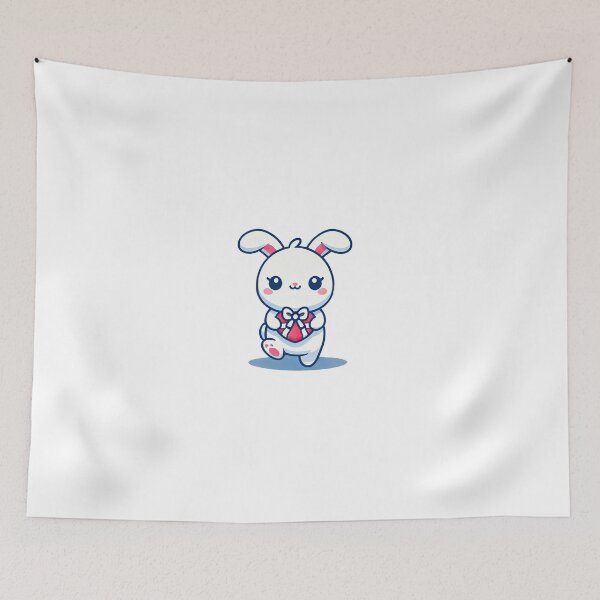 Item preview, Cute Bunny with Gift – Adorable Kawaii Rabbit Illustration designed and sold by HanaPrints.