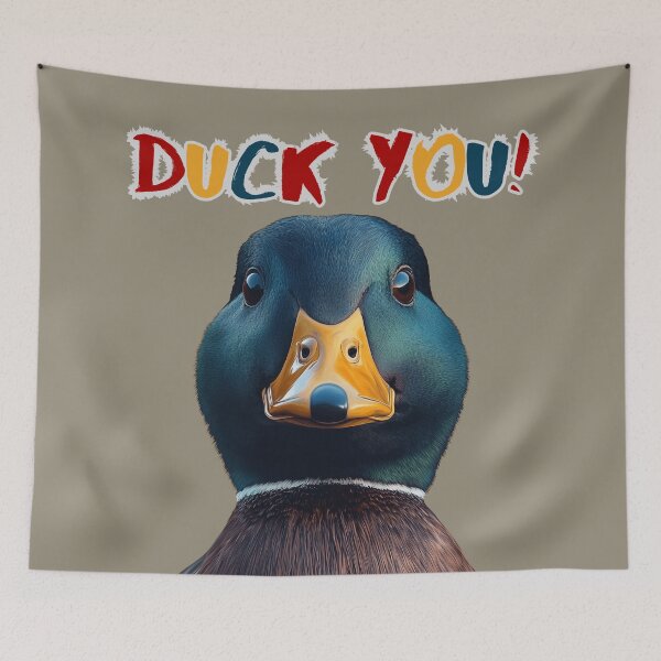 Item preview, DUCK YOU FUNNY MALLARD WITH AN ATTITUDE QUACK  designed and sold by NikoDeeko.