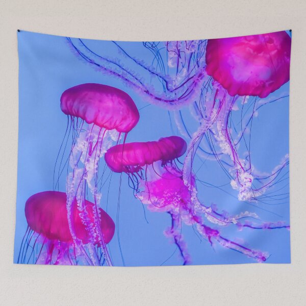 Item preview, Mesmerizing Pink Jellyfish in Blue Glow designed and sold by Bentenya.