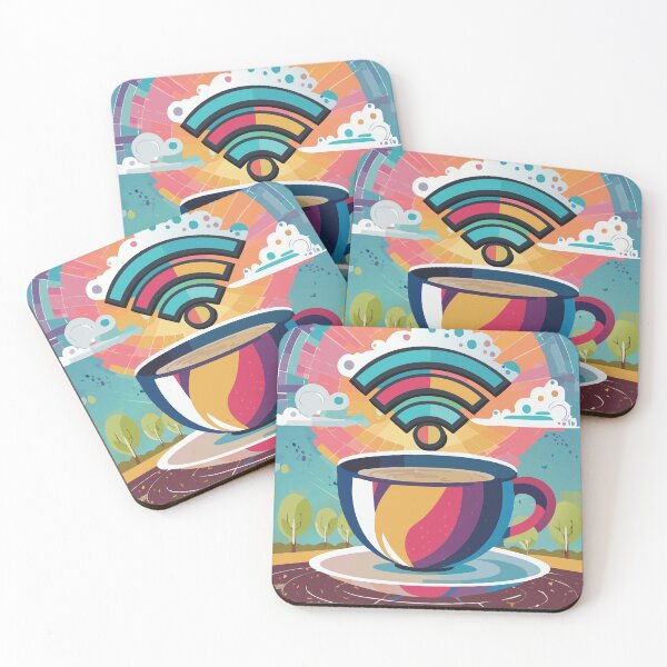 Item preview, Coffee, WiFi, and Cozy Café Vibes designed and sold by AnimePrints - Seal of Anime Style.
