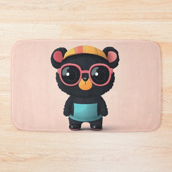 Item preview, Colorful Bear Cartoon Character With Glasses designed and sold by GoldenTealArts.