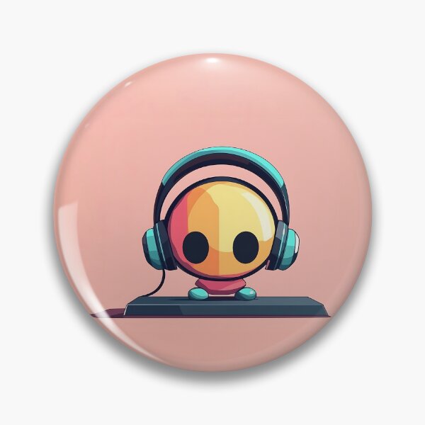 Item preview, Cute Skull Character With Headphones Avatar designed and sold by GoldenTealArts.