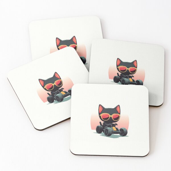 Item preview, Cute Black Cat Driving Go-Kart designed and sold by GoldenTealArts.