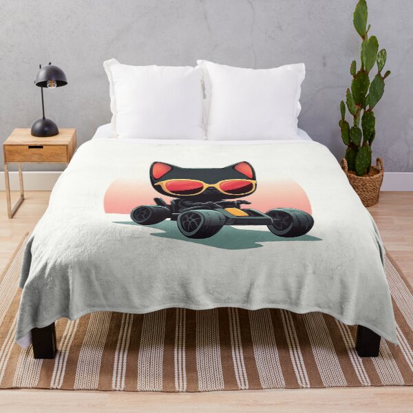 Item preview, Cute Black Cat Driving Go-Kart designed and sold by GoldenTealArts.