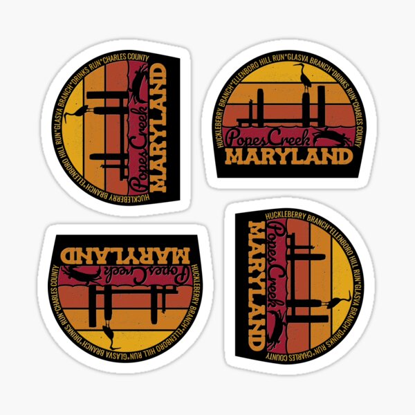 Item preview, Pope's Creek Maryland Sunset Retro Local Pride Logo designed and sold by CRHPOD20.