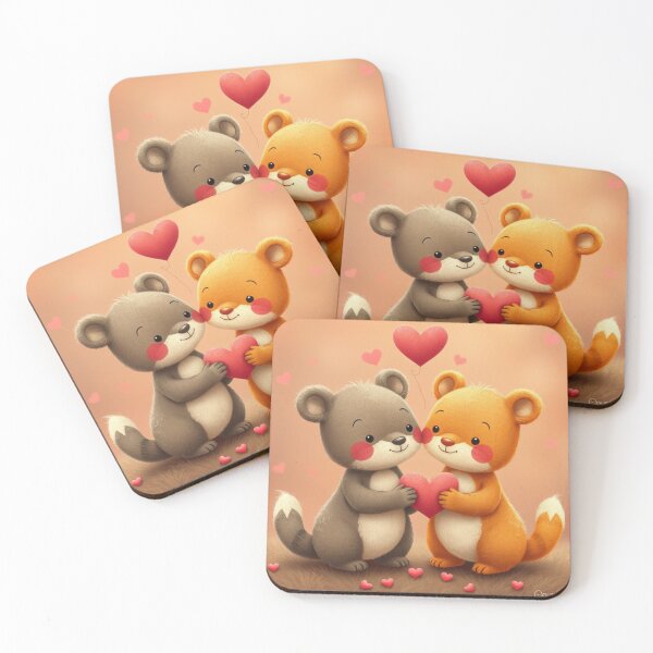Item preview, Cute Valentine's Day Animal Couple Vector Illustration designed and sold by hjian8219.