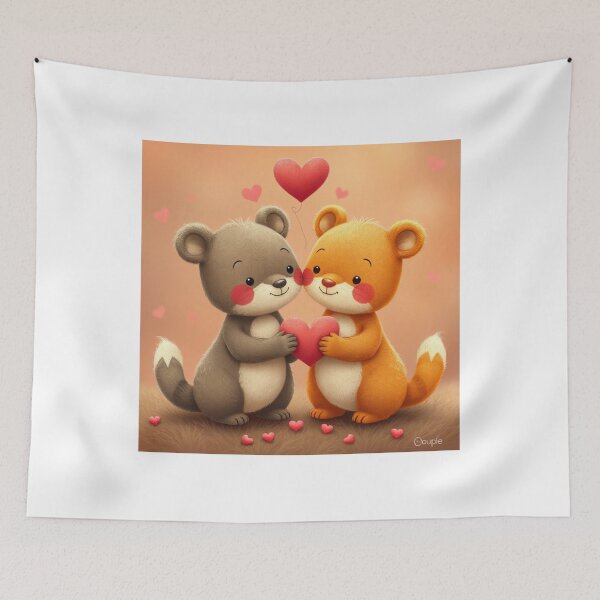 Item preview, Cute Valentine's Day Animal Couple Vector Illustration designed and sold by hjian8219.