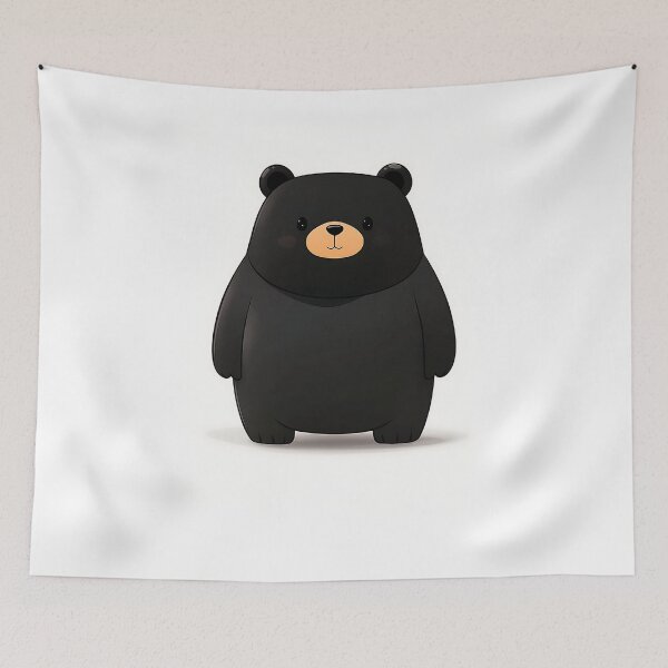 Item preview, Black Bear Cartoon Illustration Minimalist Design designed and sold by GoldenTealArts.