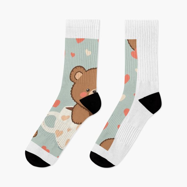 Item preview, Seamless Cute Bear in a Cup Pattern designed and sold by hjian8219.