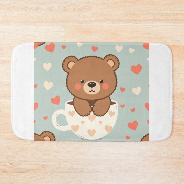 Item preview, Seamless Cute Bear in a Cup Pattern designed and sold by hjian8219.