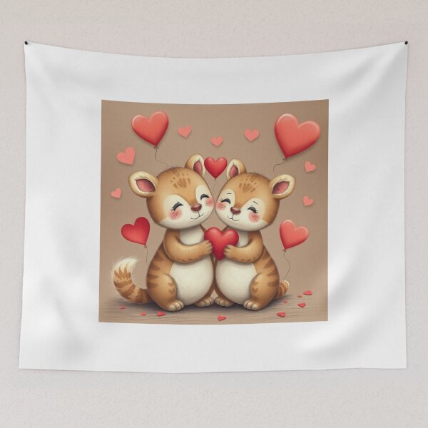Item preview, Cute Valentine's Day Animal Couple Vector Illustration designed and sold by hjian8219.
