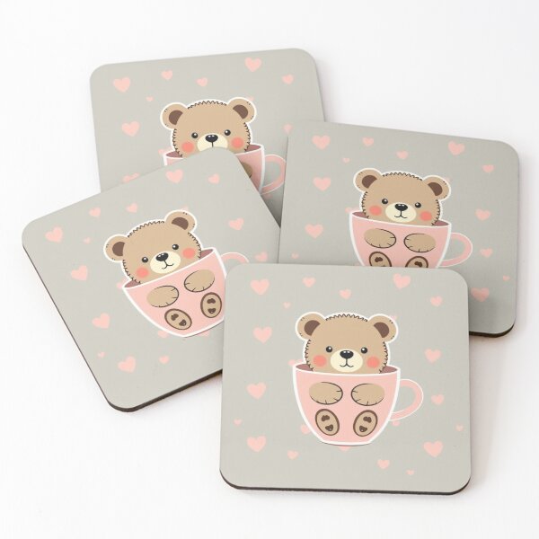 Item preview, Seamless Cute Bear in a Cup Pattern designed and sold by hjian8219.