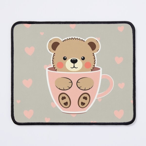 Item preview, Seamless Cute Bear in a Cup Pattern designed and sold by hjian8219.