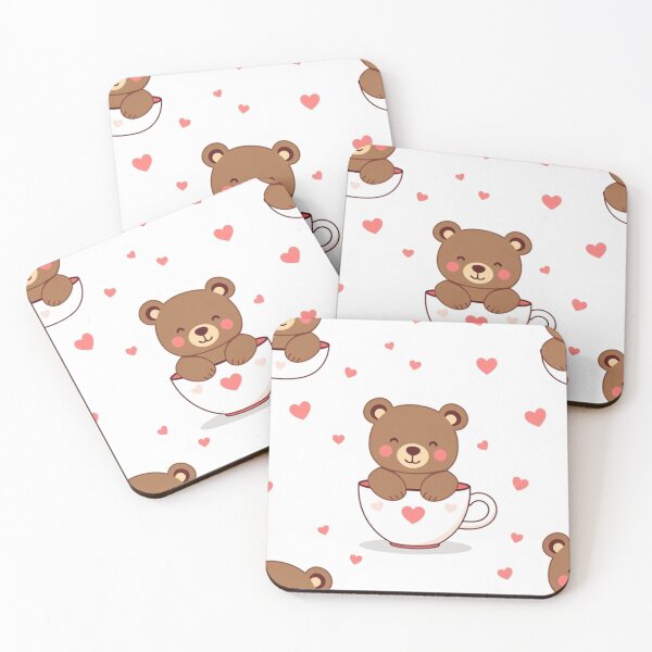 Item preview,  Seamless Cute Bear in a Cup Pattern designed and sold by hjian8219.