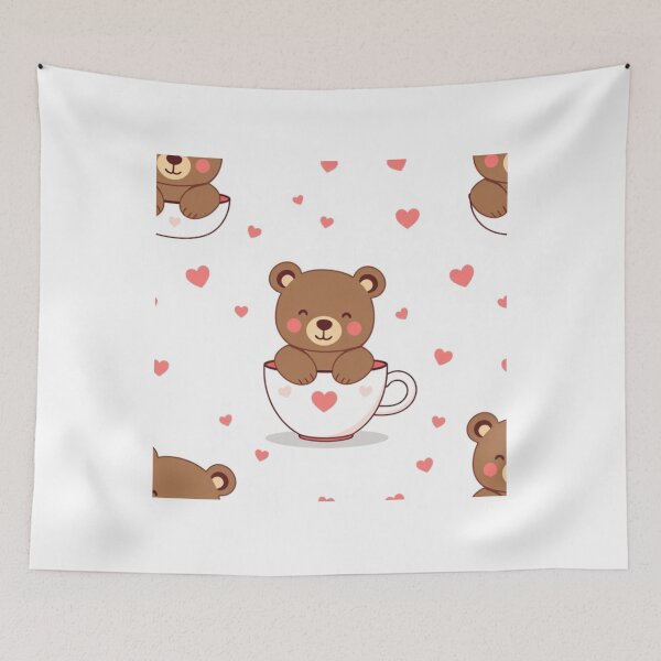 Item preview,  Seamless Cute Bear in a Cup Pattern designed and sold by hjian8219.