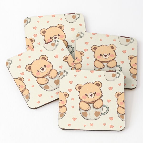 Item preview, Seamless Cute Bear in a Cup Pattern designed and sold by hjian8219.