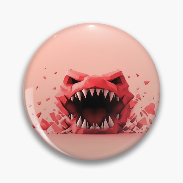 Item preview, Red Monster Mouth Breaking Through Wall Illustration designed and sold by GoldenTealArts.