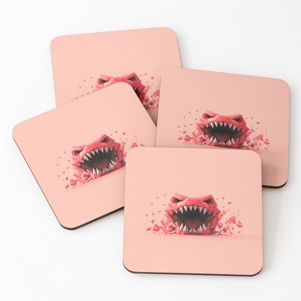 Item preview, Red Monster Mouth Breaking Through Wall Illustration designed and sold by GoldenTealArts.