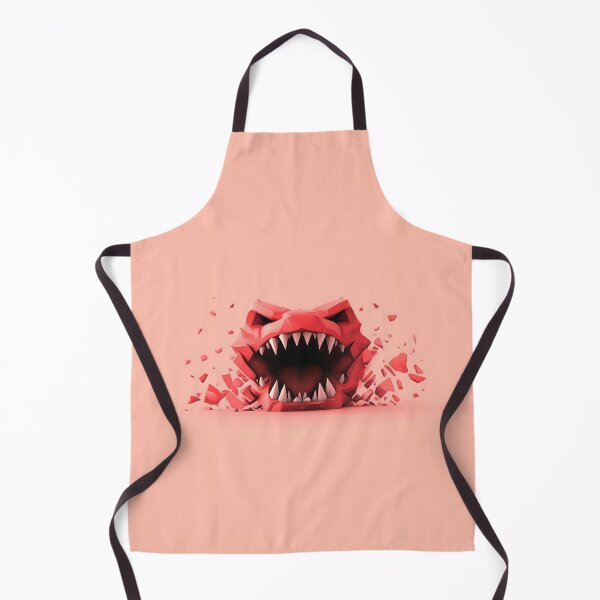 Item preview, Red Monster Mouth Breaking Through Wall Illustration designed and sold by GoldenTealArts.