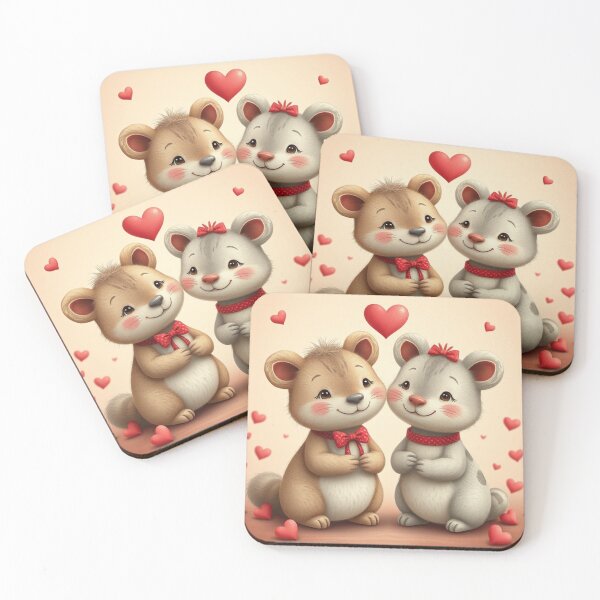 Item preview, Cute Valentine's Day Animal Couple Vector Illustration designed and sold by hjian8219.