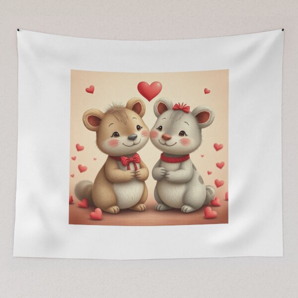 Item preview, Cute Valentine's Day Animal Couple Vector Illustration designed and sold by hjian8219.