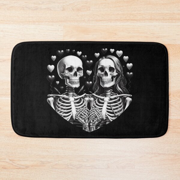 Item preview, Loving Skeletons Heart, Black Background, Big Pattern designed and sold by GaborSkeleton.