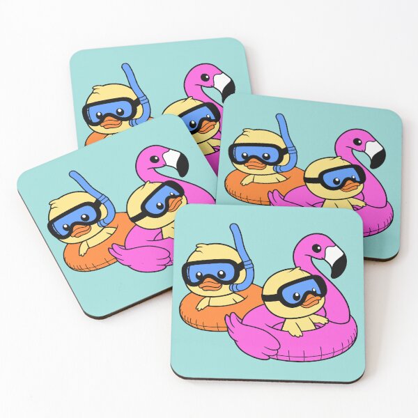 Item preview, Ducklings with Snorkels and Flamingo Float designed and sold by theartfulaspie.