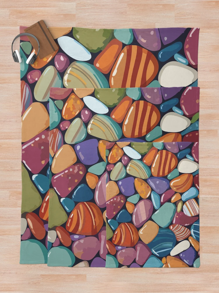 Thumbnail 5 of 6, Throw Blanket, Pebbles and Rocks designed and sold by AnimePrints - Seal of Anime Style.