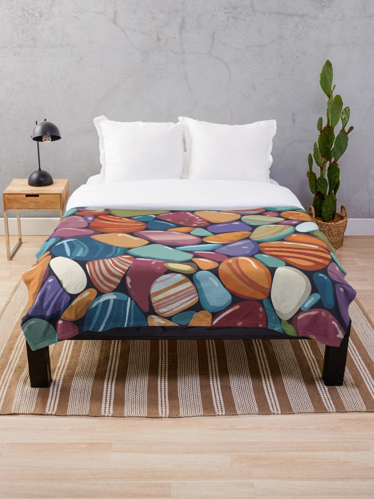 Thumbnail 1 of 6, Throw Blanket, Pebbles and Rocks designed and sold by AnimePrints - Seal of Anime Style.