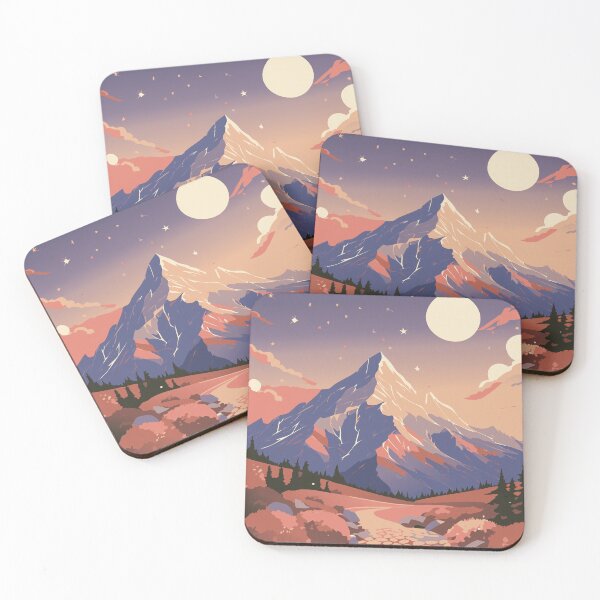 Item preview, Moonlit Mountain Path with Pebbles and Rocks designed and sold by AnimePrints - Seal of Anime Style.