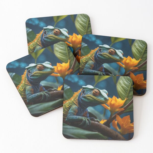 Item preview, Rainbow Chameleon in a Tropical Jungle designed and sold by SolMagique.