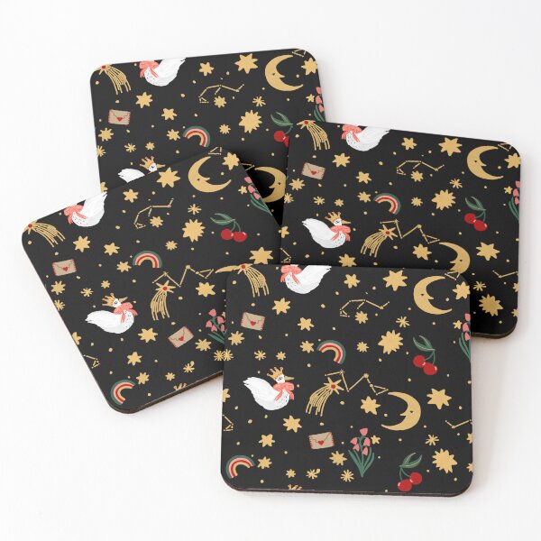Item preview, Retro Cherry Midnight Night Matisse-Inspired Celestial Garden Pattern Illustration Jemma Jamie Skidmore  designed and sold by Jemma Jamie Skidmore.