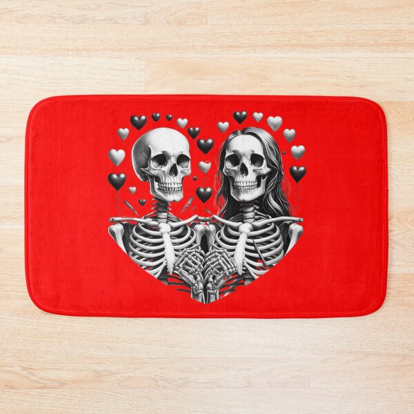 Item preview, Loving Skeletons Heart, Red Background, Big Pattern designed and sold by GaborSkeleton.