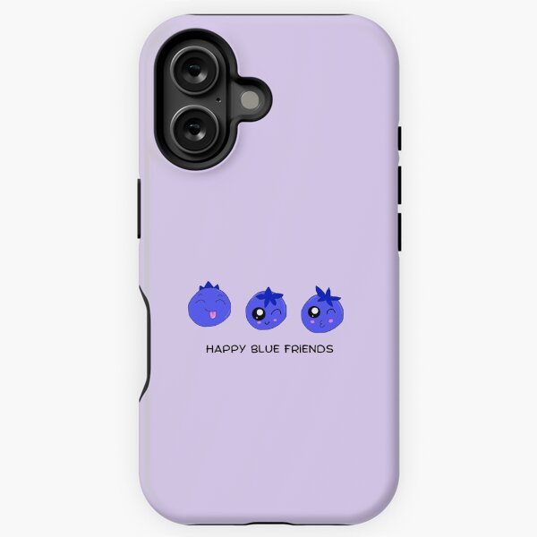 (Lavender Purple) Happy Blue Friends Kawaii Cute Food Art  iPhone Tough Case