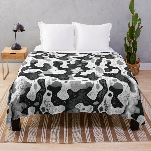 Item preview, Black and White Abstract Organic Sea Caves designed and sold by RetroNeon.