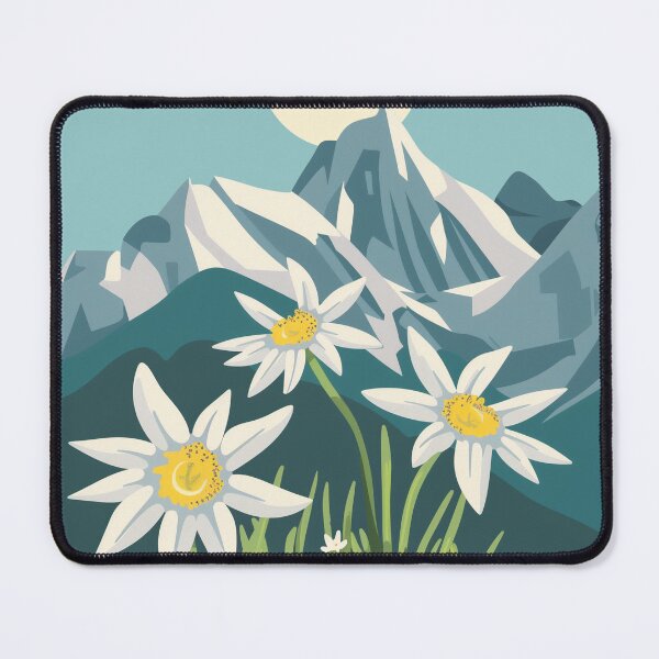 Item preview, Alpine Mountain and Edelweiss Flower designed and sold by PandaKunst.