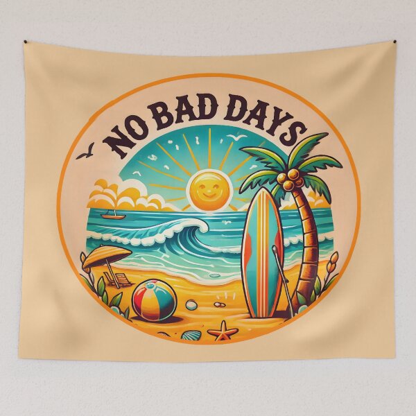 Item preview, "No Bad Days Beach Vibes Artwork" designed and sold by AdelkoDesigns.