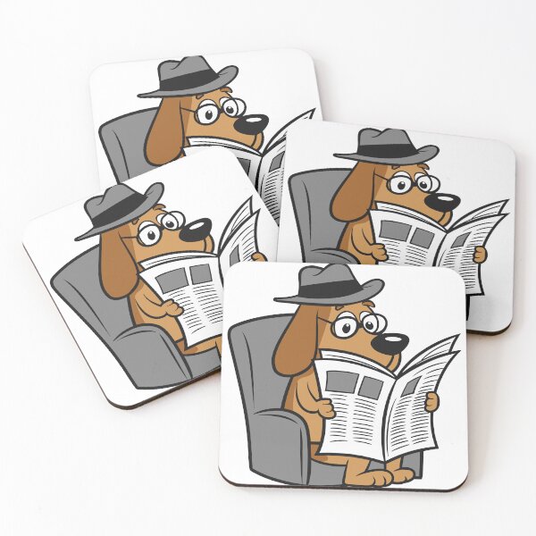 Item preview, Funny Dog Reading Newspaper Cartoon designed and sold by theartfulaspie.