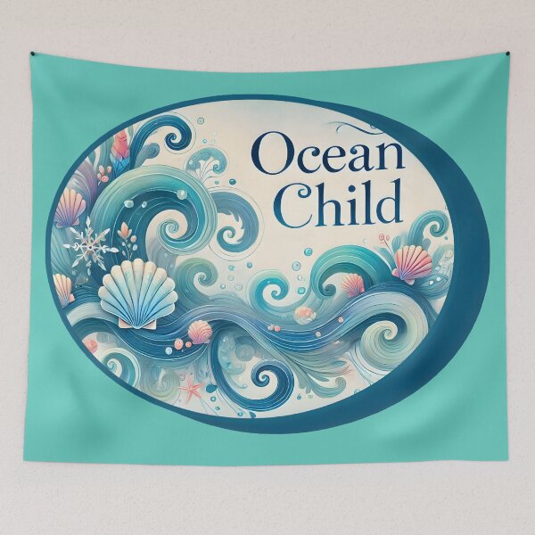 Item preview,  "Ocean Child Dreamy Coastal Artwork" designed and sold by AmvaDesigns.