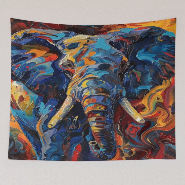 Item preview, Elephant Colorful Abstract Expression designed and sold by DesignbyBFD.
