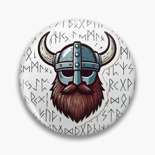 Item preview, Viking Helmet with Norse Runes - Iconic Viking Warrior Art designed and sold by Psycho-Crazy.
