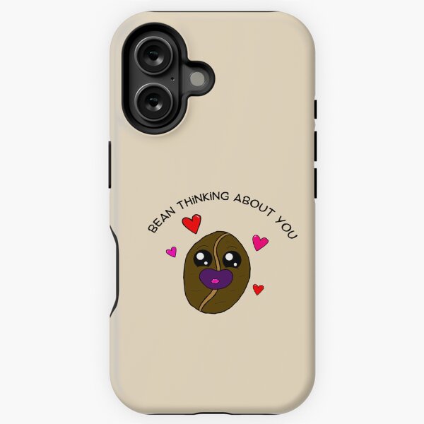 (Creamy Beige) Bean Thinking About You Kawaii Cute Food Art iPhone Tough Case