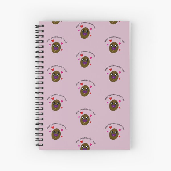 (Lavender) Bean Thinking About You Kawaii Cute Food Art Spiral Notebook